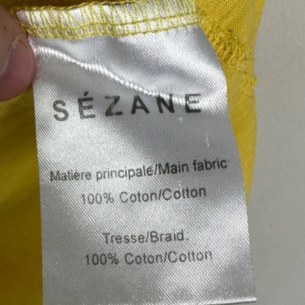Sezane Luigi T-Shirt Sunset Yellow Size Small Back Cutout Braided Short Sleeve - Picture 7 of 11
